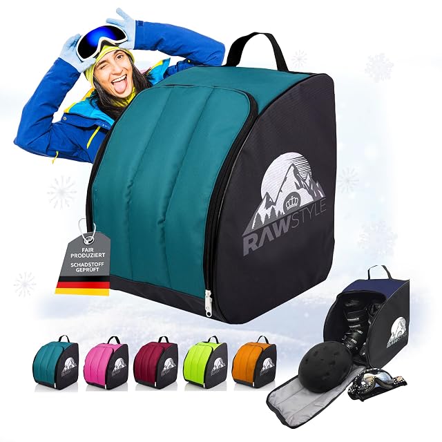Sac à dos à chaussures de ski Rawstyle noir et turquoise