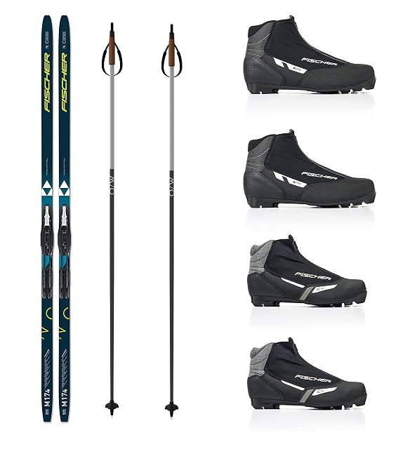 Ensemble de ski de fond classique Fischer Comfort Cruiser avec chaussures et bâtons, 184 cm