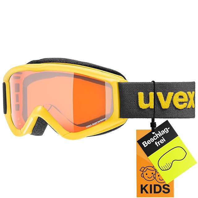 Masque de ski enfant uvex speedy pro jaune et noir à écran lasergold