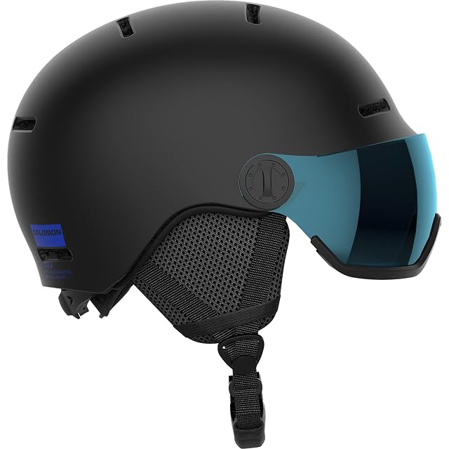Casque de ski enfant Salomon Orka Visor noir à visière Flash