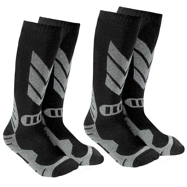 Chaussettes de ski enfant wanchel à motif de flocons, deux paires