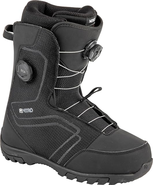 Boot de snowboard Nitro Sentinel Boa noire à deux molettes BOA