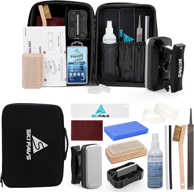 Coffret complet de fartage et d’entretien Skifavs pour skis et snowboards avec fer